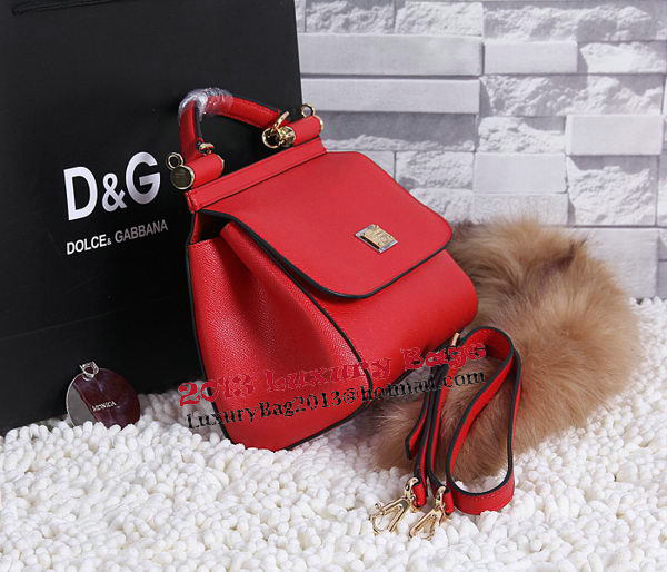 Dolce & Gabbana SICILY Calfskin Tote Bag BB4136 Red