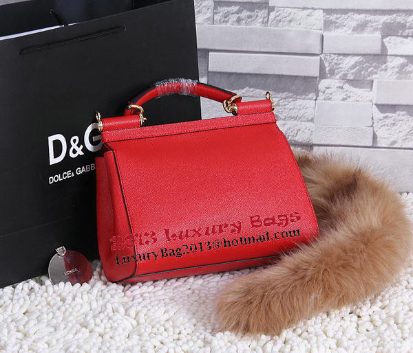 Dolce & Gabbana SICILY Calfskin Tote Bag BB4136 Red