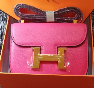 Hermes Constance Bag Litchi Leather H9999L Rose