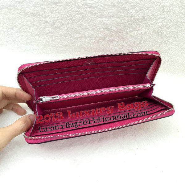 Hermes Evelyn Long Zip Wallet Litchi A808 Rose