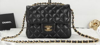 Chanel Classic MINI Flap Bag Black Sheepskin Leather A1115 Gold