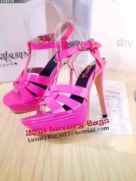 Yves Saint Laurent 130mm Pump Sandals Patent YSL250LWR Rose