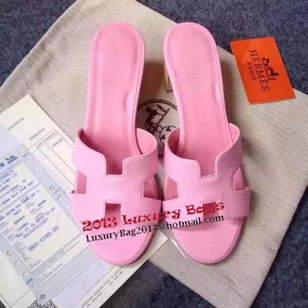 Hermes Sandals Togo Leather HO0471 Pink