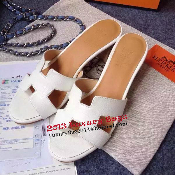 Hermes Sandals Togo Leather HO0471 White