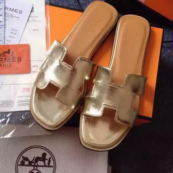 Hermes Slipper Calfskin Leather HO0476 Gold