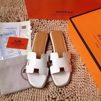 Hermes Slipper Calfskin Leather HO0476 OffWhite