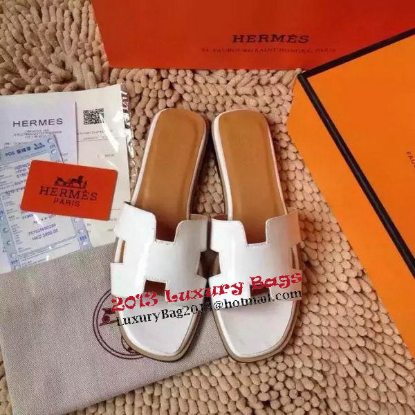 Hermes Slipper Calfskin Leather HO0476 OffWhite