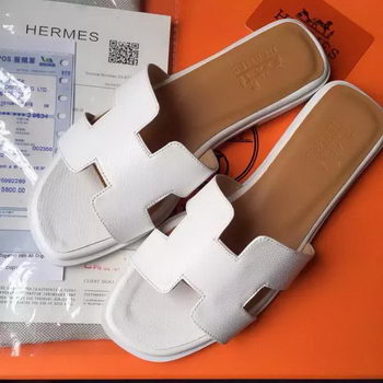 Hermes Slipper Calfskin Leather HO0476 White