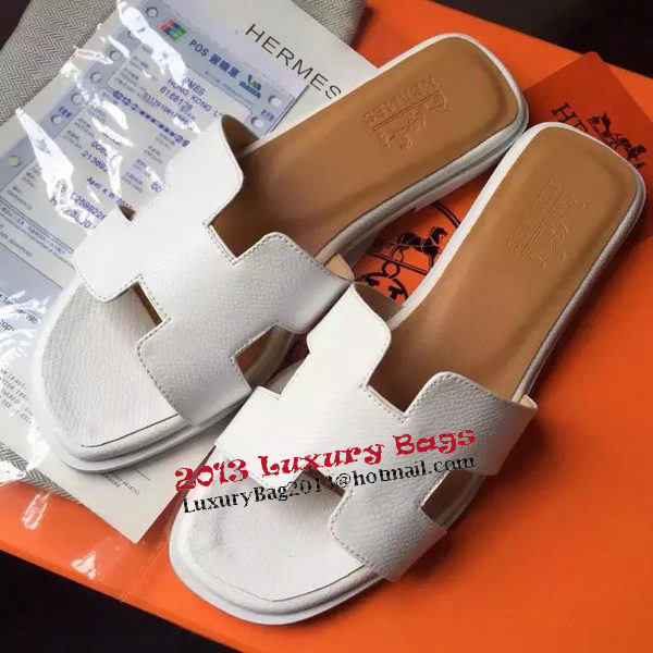 Hermes Slipper Calfskin Leather HO0476 White