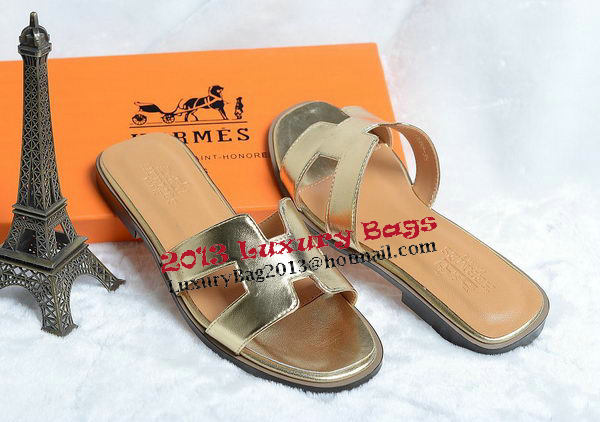 Hermes Slipper Leather HO0418 Gold