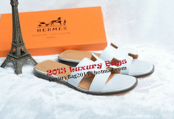 Hermes Slipper Leather HO0418 White