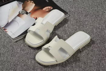 Hermes Slipper Togo Leather HO060 White