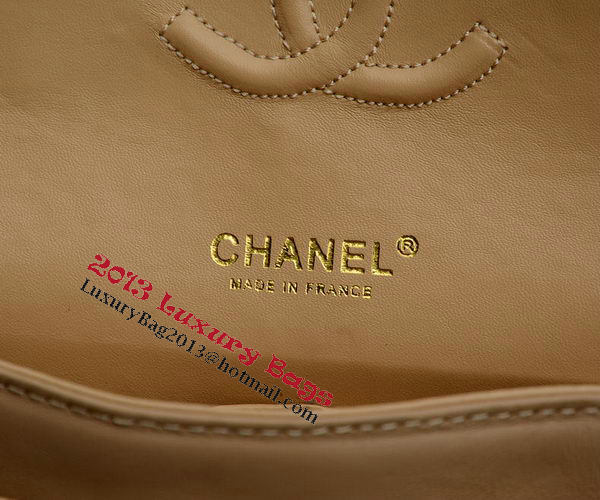 Chanel 2.55 Series Flap Bag Apricot Sheepskin Leather A1112 Gold