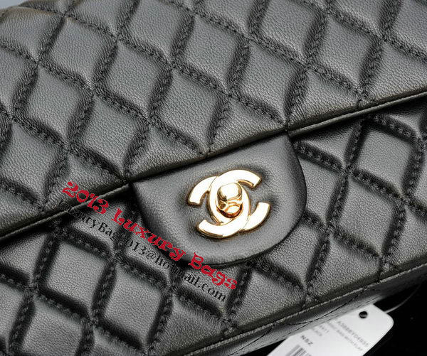 Chanel 2.55 Series Flap Bag Black Sheepskin Leather A37586 Gold