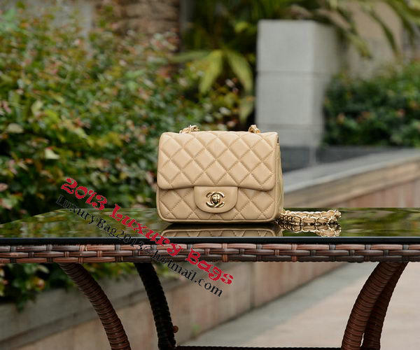 Chanel Classic MINI Flap Bag Apricot Sheepskin A37585 Gold