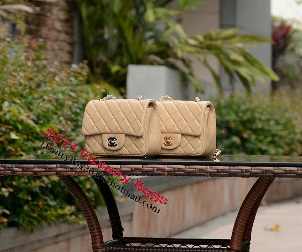 Chanel Classic MINI Flap Bag Apricot Sheepskin A37585 Gold