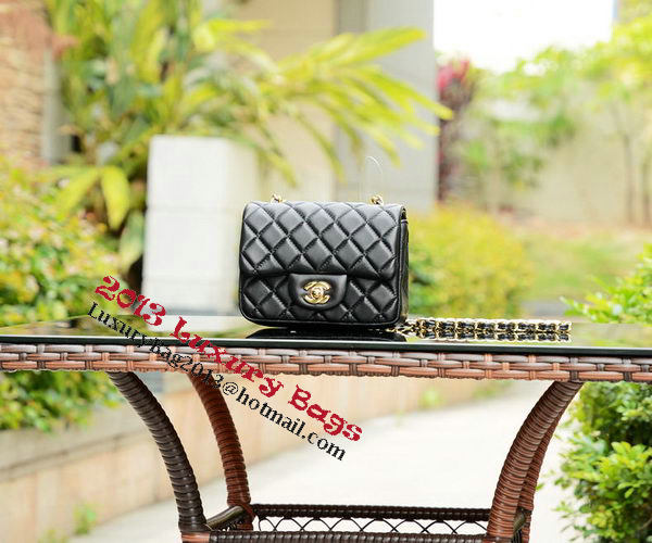 Chanel Classic MINI Flap Bag Black Sheepskin A37585 Gold