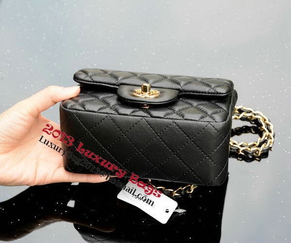 Chanel Classic MINI Flap Bag Black Sheepskin A37585 Gold