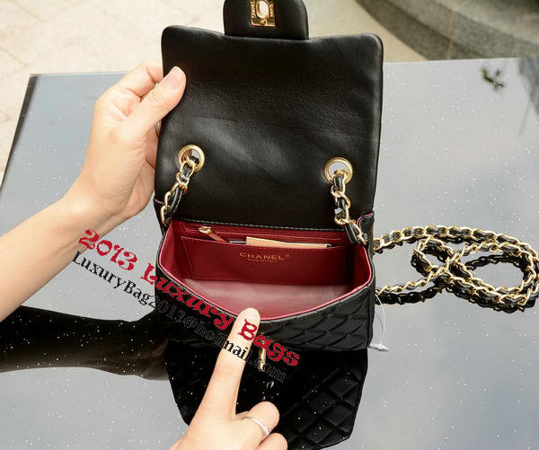 Chanel Classic MINI Flap Bag Black Sheepskin A37585 Gold