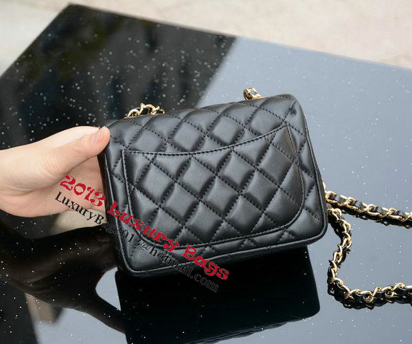 Chanel Classic MINI Flap Bag Sheepskin Leather A1115 Black