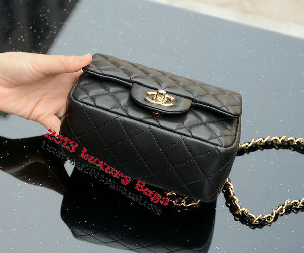 Chanel Classic MINI Flap Bag Sheepskin Leather A1115 Black