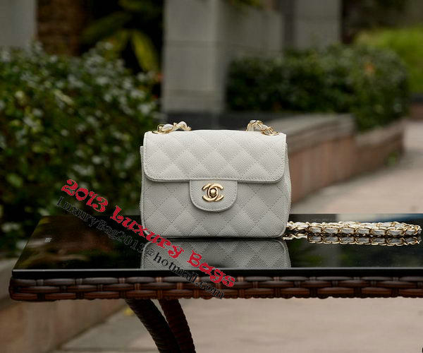 Chanel Classic MINI Flap Bag White Cannage Pattern A1115 Gold