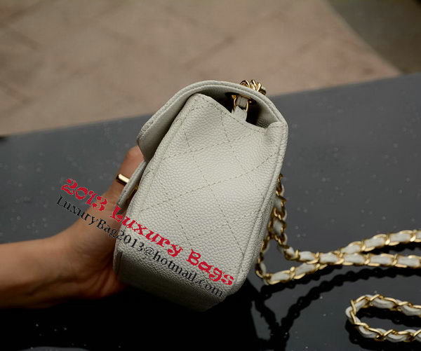 Chanel Classic MINI Flap Bag White Cannage Pattern A1115 Gold