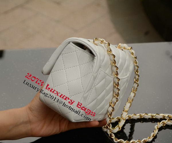 Chanel Classic MINI Flap Bag White Sheepskin A37585 Gold