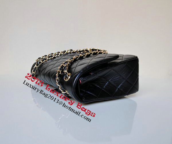 Chanel Jumbo Quilted Classic Black Sheepskin Flap Bag A58600 Gold