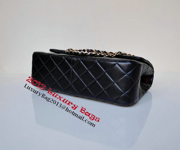 Chanel Jumbo Quilted Classic Black Sheepskin Flap Bag A58600 Gold