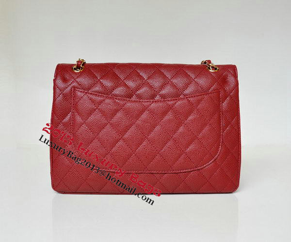 Chanel Jumbo Quilted Classic Flap Bag Burgundy Cannage Patterns A58600 Gold