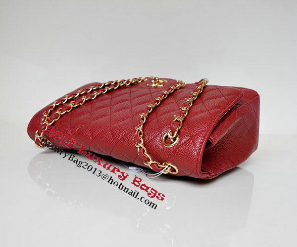 Chanel Jumbo Quilted Classic Flap Bag Burgundy Cannage Patterns A58600 Gold