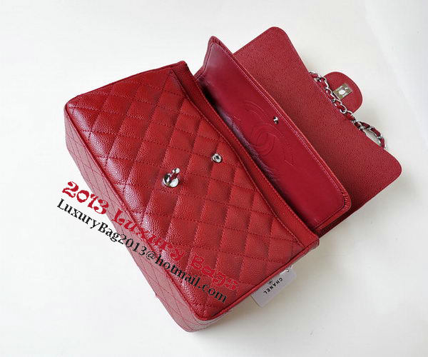 Chanel Jumbo Quilted Classic Flap Bag Burgundy Cannage Patterns A58600 Silver