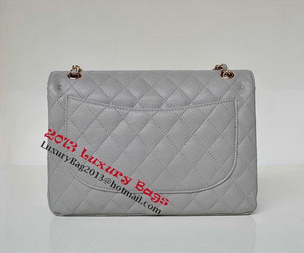 Chanel Jumbo Quilted Classic Flap Bag Grey Cannage Patterns A58600 Gold