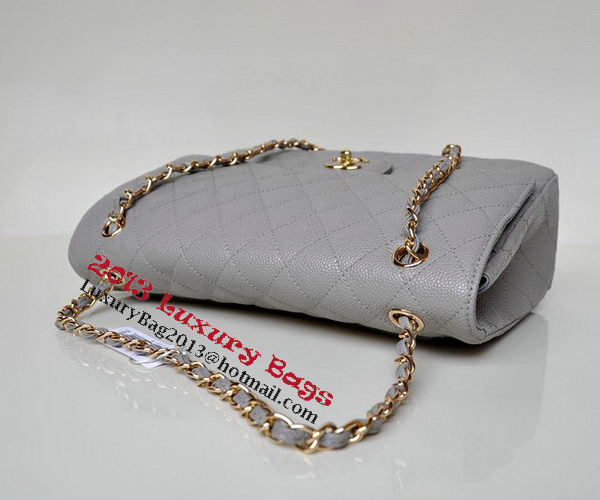 Chanel Jumbo Quilted Classic Flap Bag Grey Cannage Patterns A58600 Gold