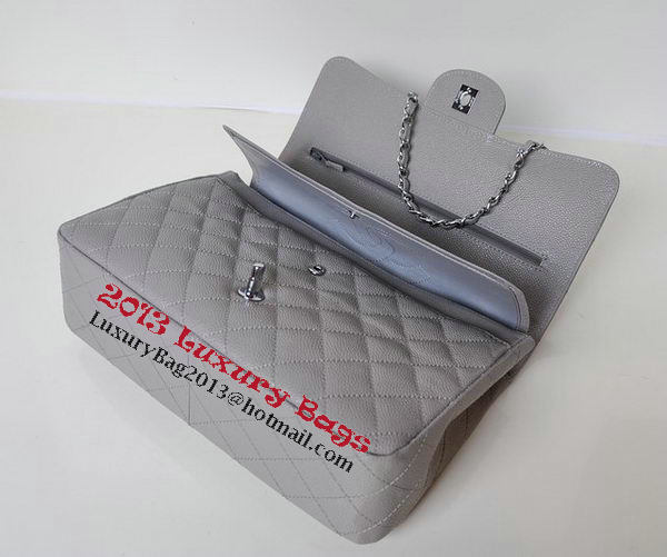 Chanel Jumbo Quilted Classic Flap Bag Grey Cannage Patterns A58600 Silver