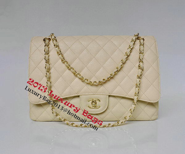 Chanel Maxi Quilted Classic Flap Bag Apricot Cannage Patterns A58601 Gold