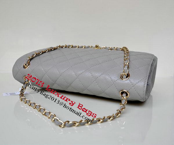 Chanel Maxi Quilted Classic Flap Bag Grey Cannage Patterns A58601 Gold