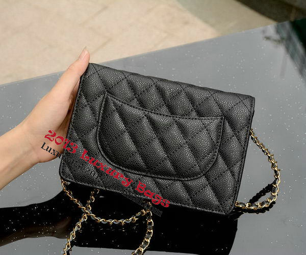 Chanel mini Flap Bag Black Cannage Pattern A33814 Gold