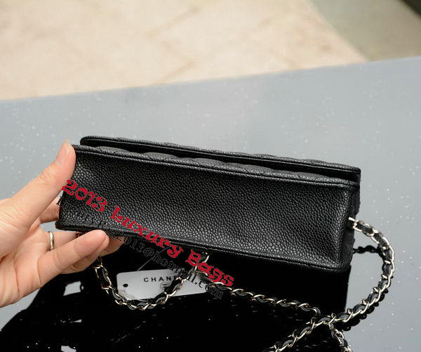 Chanel mini Flap Bag Black Cannage Pattern A33814 Silver