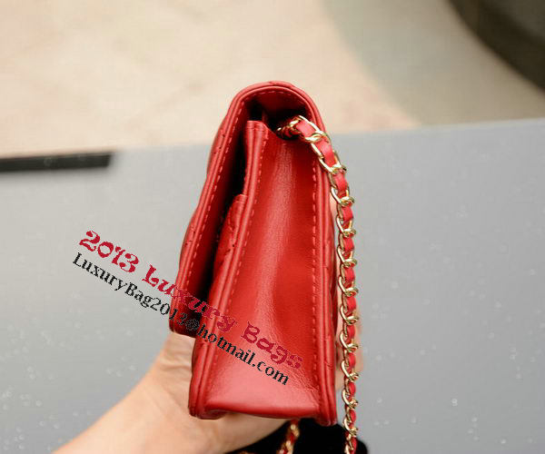 Chanel mini Flap Bag Red Sheepskin Leather A33814 Gold