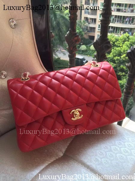 Chanel 2.55 Series Flap Bag Red Original Leather A01112 Gold