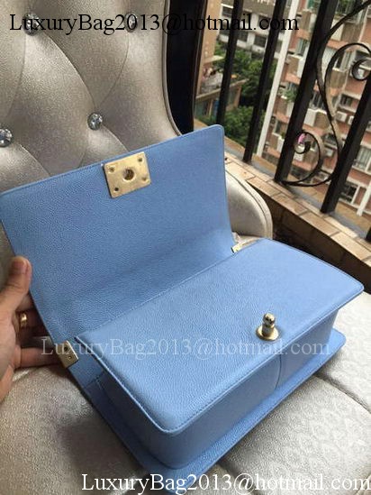 Boy Chanel Flap Shoulder Bag Blue Cannage Pattern A67086 Gold