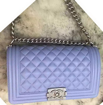 Boy Chanel Flap Shoulder Bag Original Sheepskin A64375 Lavender