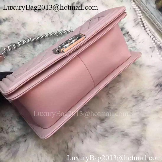 Boy Chanel Flap Shoulder Bag Original Sheepskin A64375 Pink