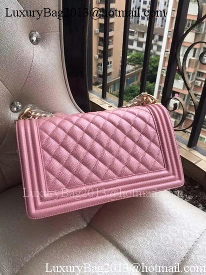 Boy Chanel Flap Shoulder Bag Pink Cannage Pattern A67086 Gold