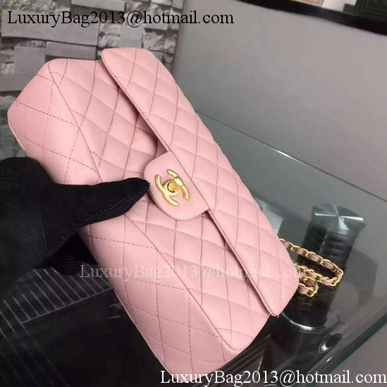 Chanel 2.55 Series Flap Bag Pink Sheepskin Leather A06375 Gold