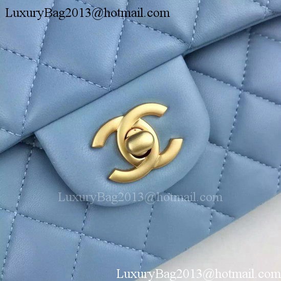 Chanel 2.55 Series Flap Bag SkyBlue Sheepskin Leather A06375 Gold