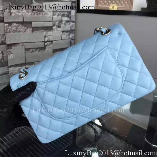 Chanel 2.55 Series Flap Bag SkyBlue Sheepskin Leather A06375 Silver