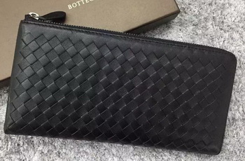 Bottega Veneta Intrecciato Leather Clutch BV144077 Black